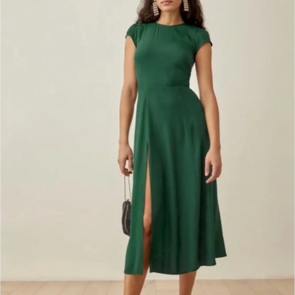 Reformation Gavin Dress Emerald
